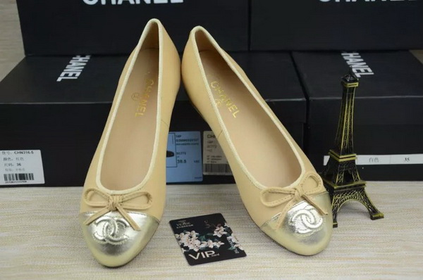 CHANEL Shallow mouth flat shoes Women--087